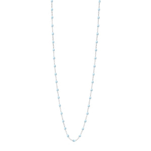 Gigi Clozeau - Sautoir bleu layette Classique Gigi, or blanc, 60 cm
