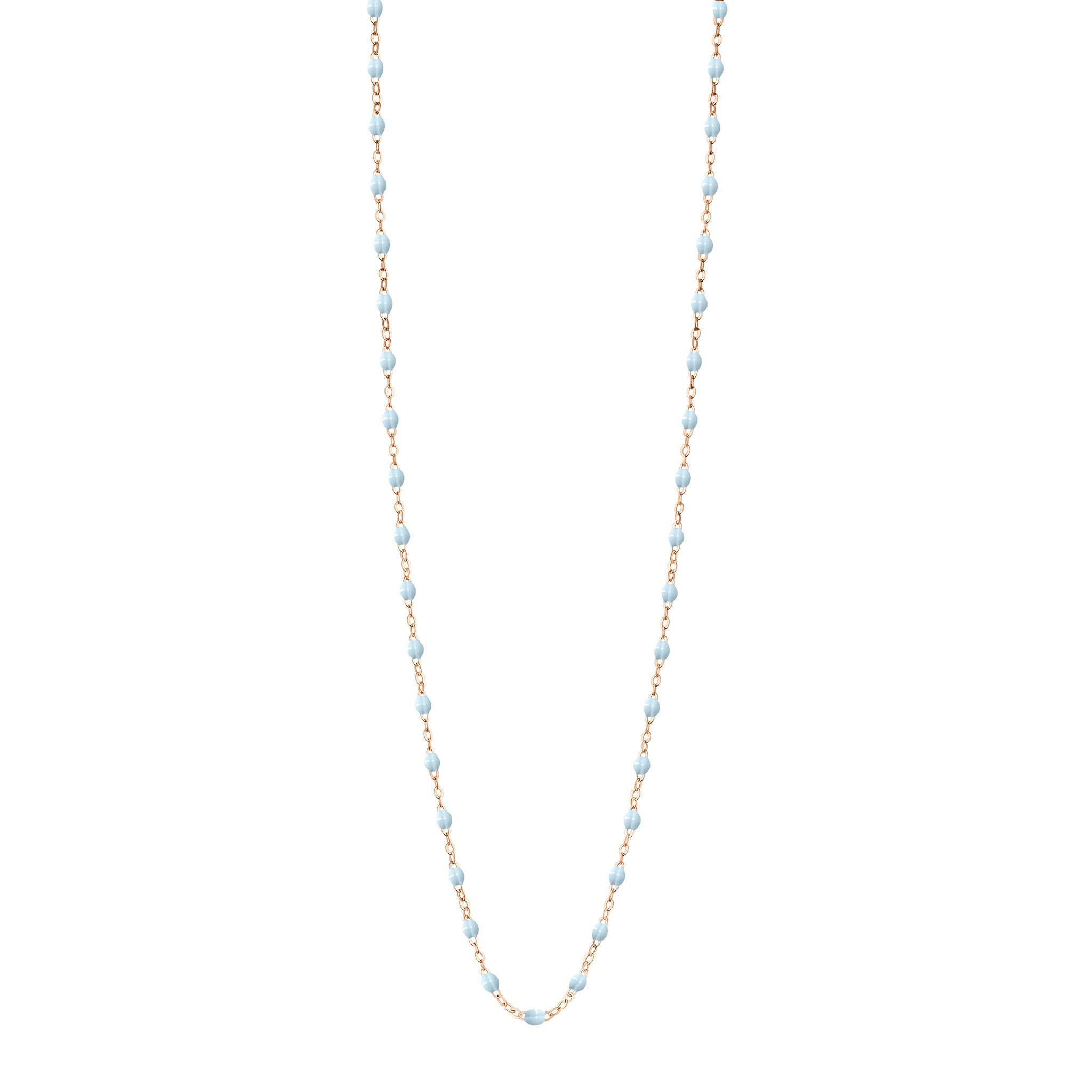 Gigi Clozeau - Sautoir bleu layette Classique Gigi, or rose, 86 cm
