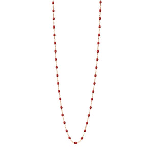Gigi Clozeau - Sautoir bordeaux Classique Gigi, or rose, 86 cm
