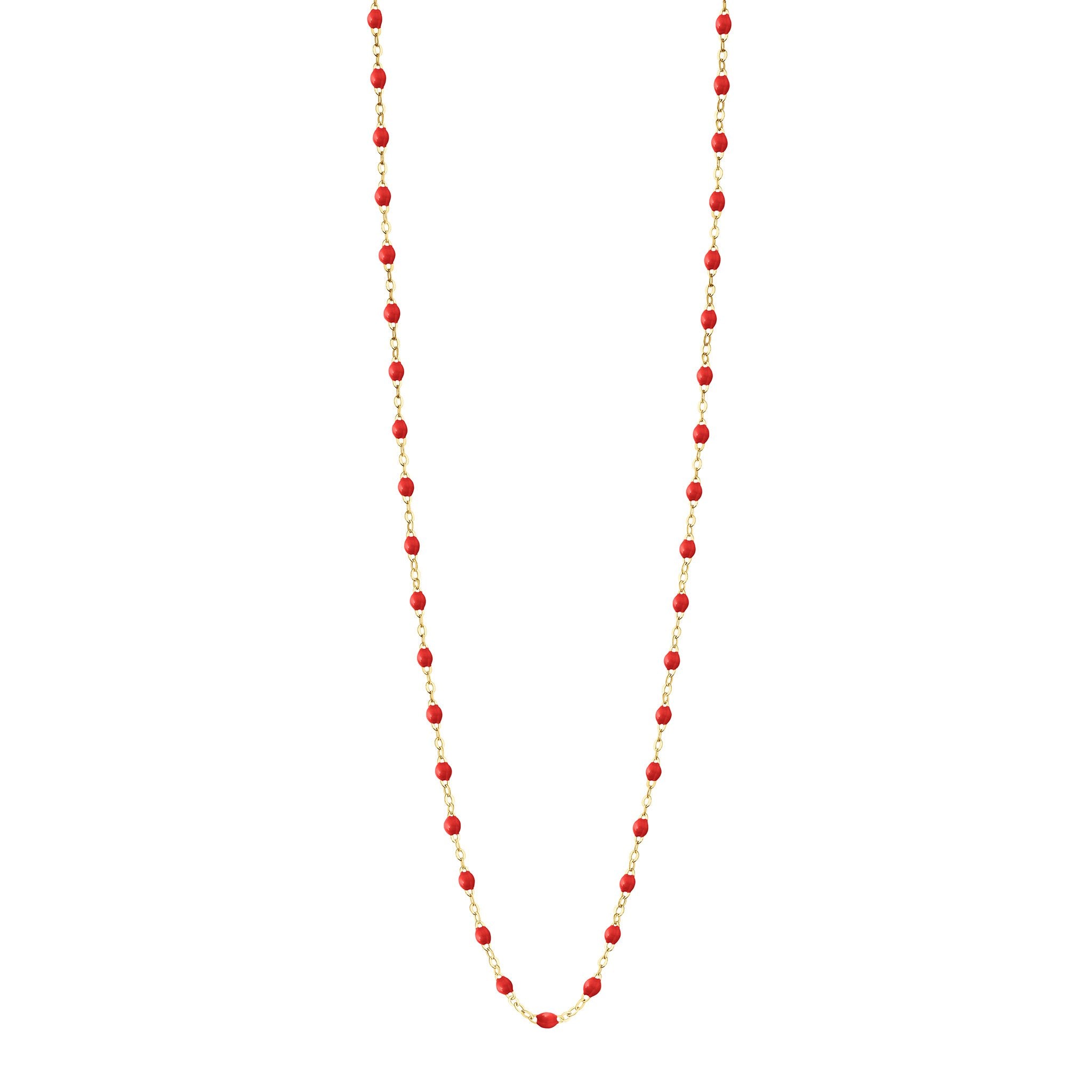 Gigi Clozeau - Sautoir coquelicot Classique Gigi, or jaune, 86 cm