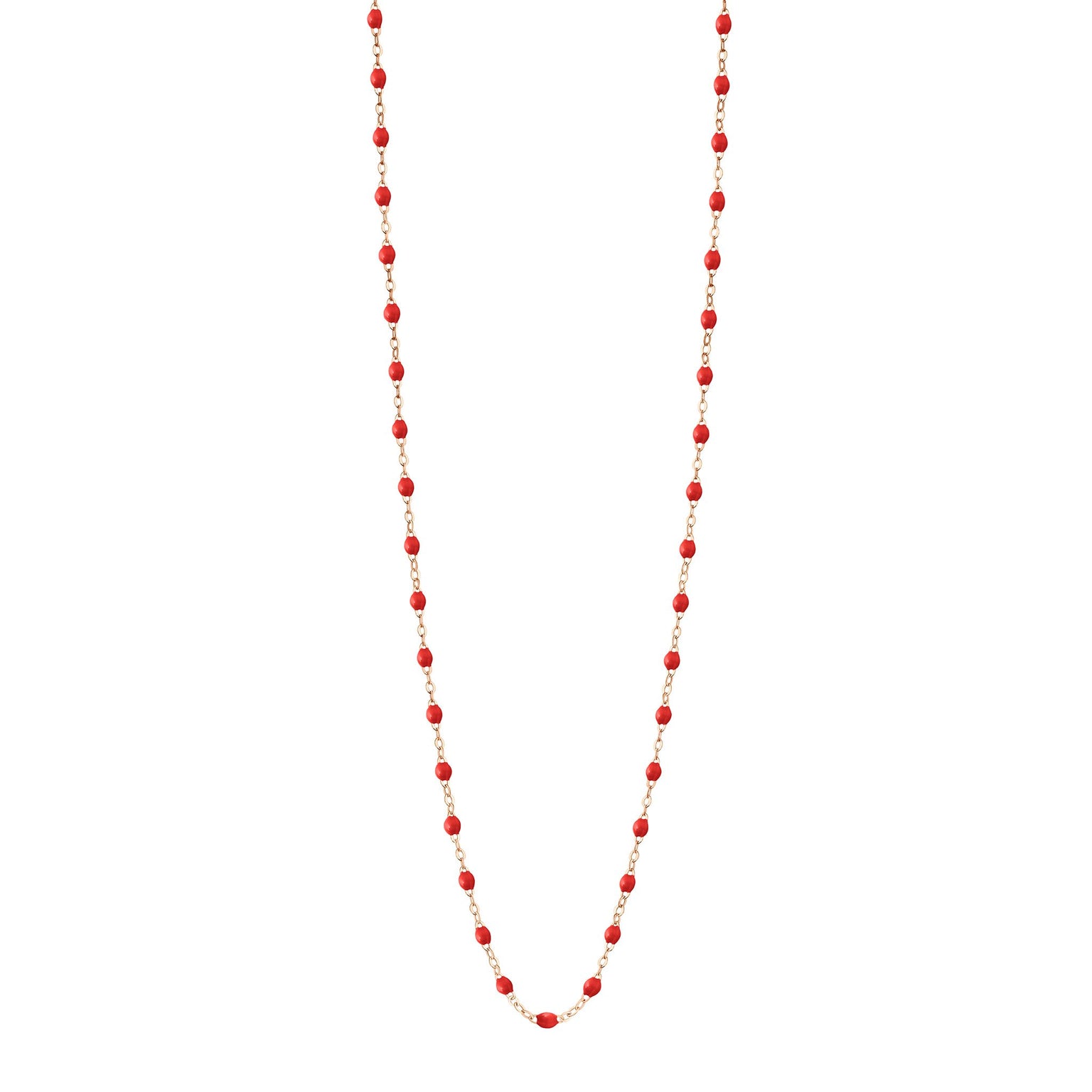 Gigi Clozeau - Sautoir coquelicot Classique Gigi, or rose, 60 cm