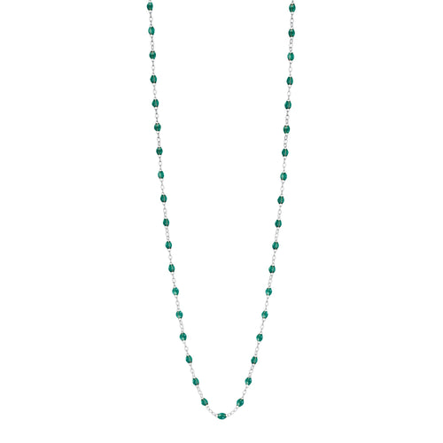 Gigi Clozeau - Sautoir émeraude Classique Gigi, or blanc, 60 cm