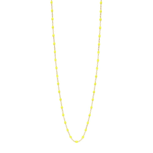Gigi Clozeau - Sautoir jaune fluo Classique Gigi, or jaune, 60 cm