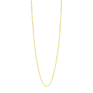 Gigi Clozeau - Sautoir jaune fluo Classique Gigi, or rose, 60 cm