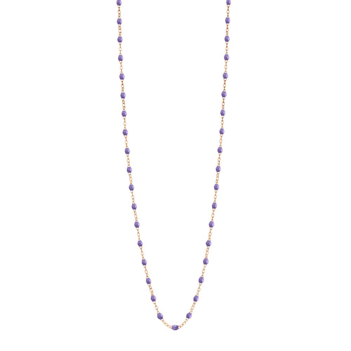 Gigi Clozeau - Sautoir mauve Classique Gigi, or rose, 60 cm