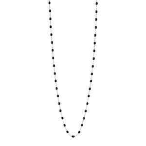 Gigi Clozeau - Sautoir noir Classique Gigi, or blanc, 60 cm