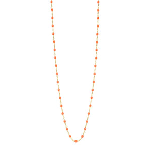 Gigi Clozeau - Sautoir orange fluo Classique Gigi, or jaune, 60 cm
