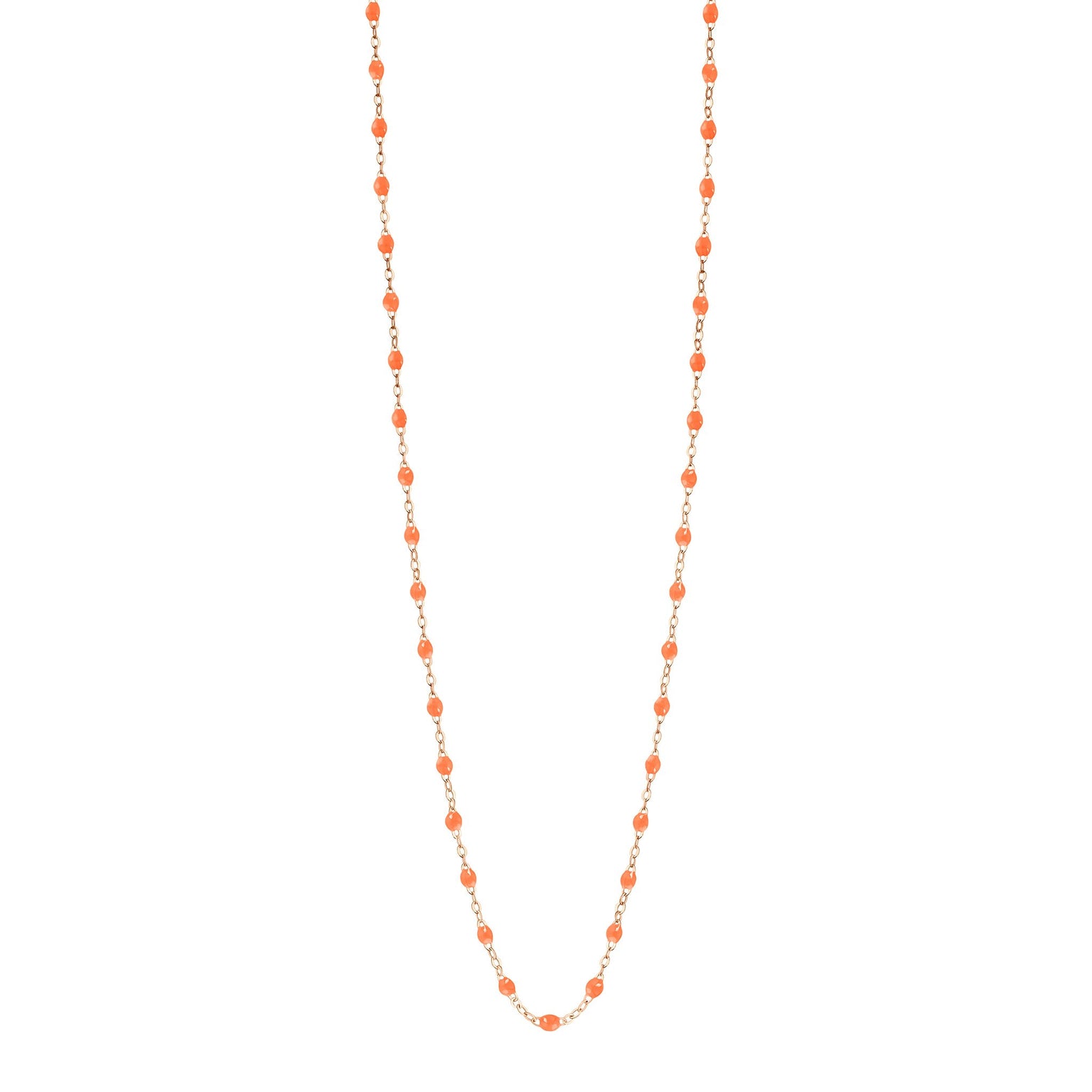 Gigi Clozeau - Sautoir orange fluo Classique Gigi, or rose, 86 cm