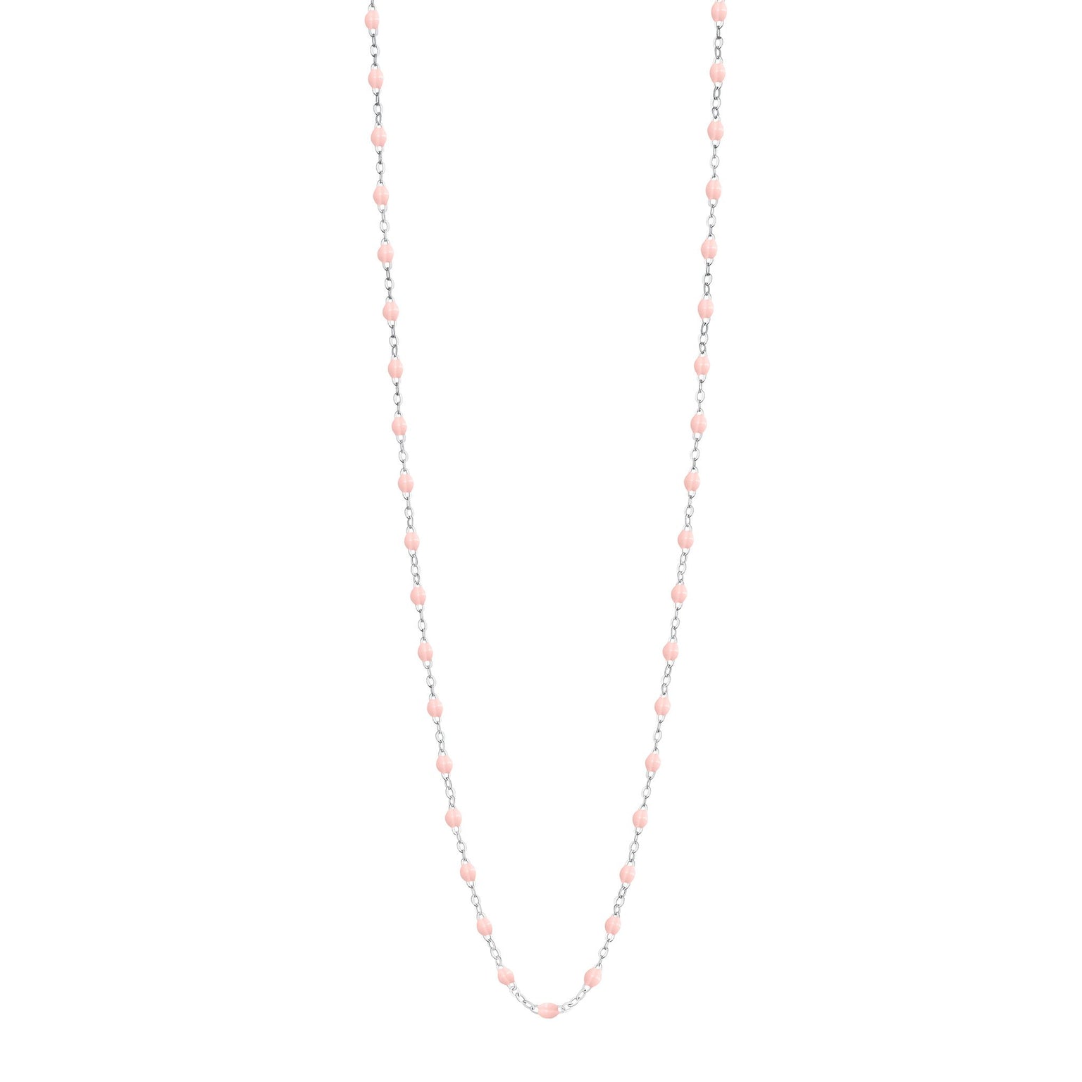 Gigi Clozeau - Sautoir rose bébé Classique Gigi, or blanc, 60 cm