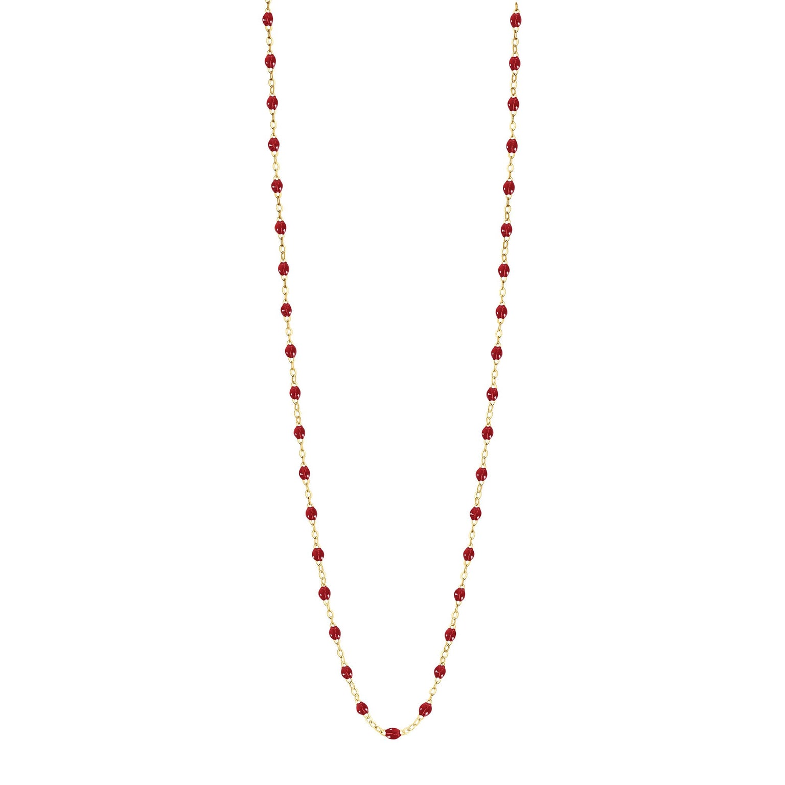 Gigi Clozeau - Sautoir rouge Classique Gigi, or jaune, 86 cm