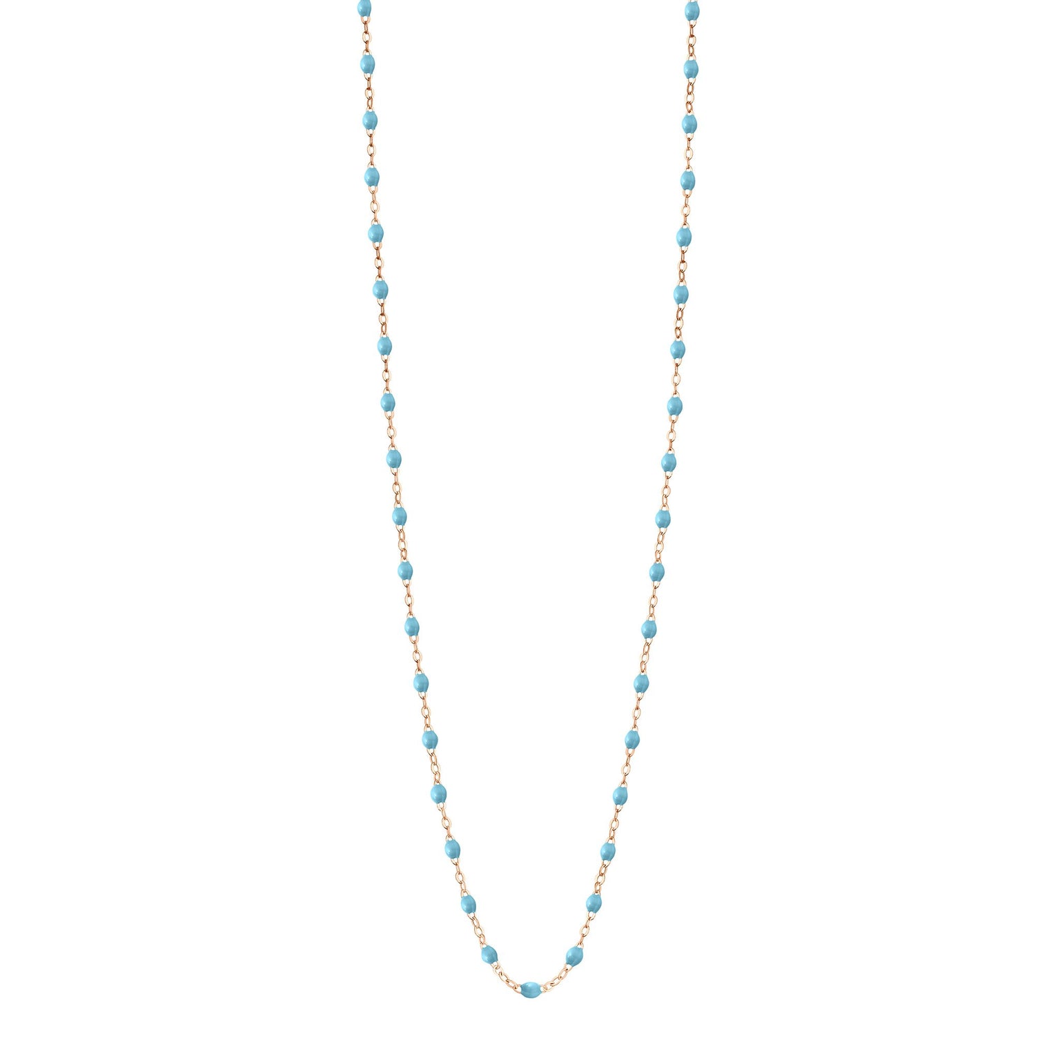 Gigi Clozeau - Sautoir turquoise Classique Gigi, or rose, 60 cm