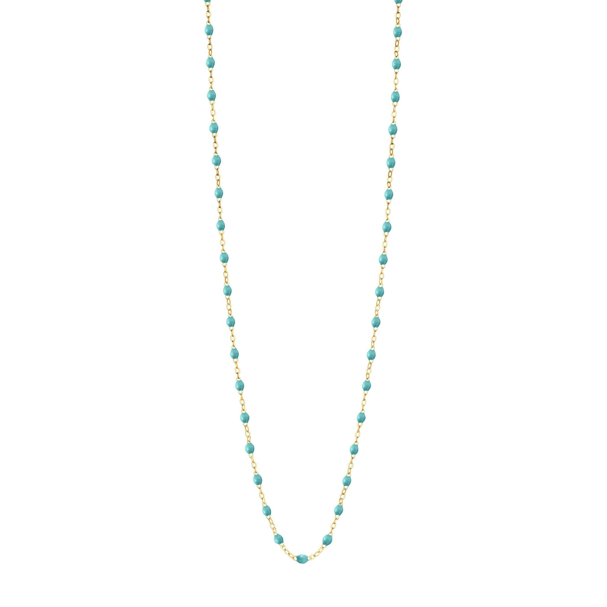 Gigi Clozeau - Sautoir turquoise vert Classique Gigi, or jaune, 60 cm