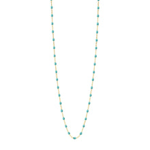 Gigi Clozeau - Sautoir turquoise vert Classique Gigi, or jaune, 60 cm