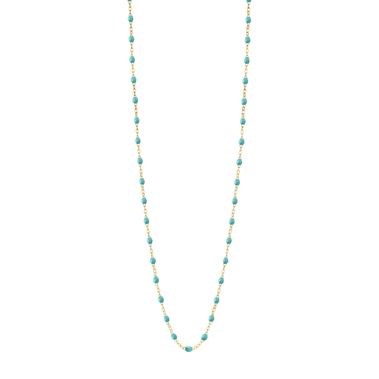 Gigi Clozeau - Sautoir turquoise vert Classique Gigi, or jaune, 86 cm