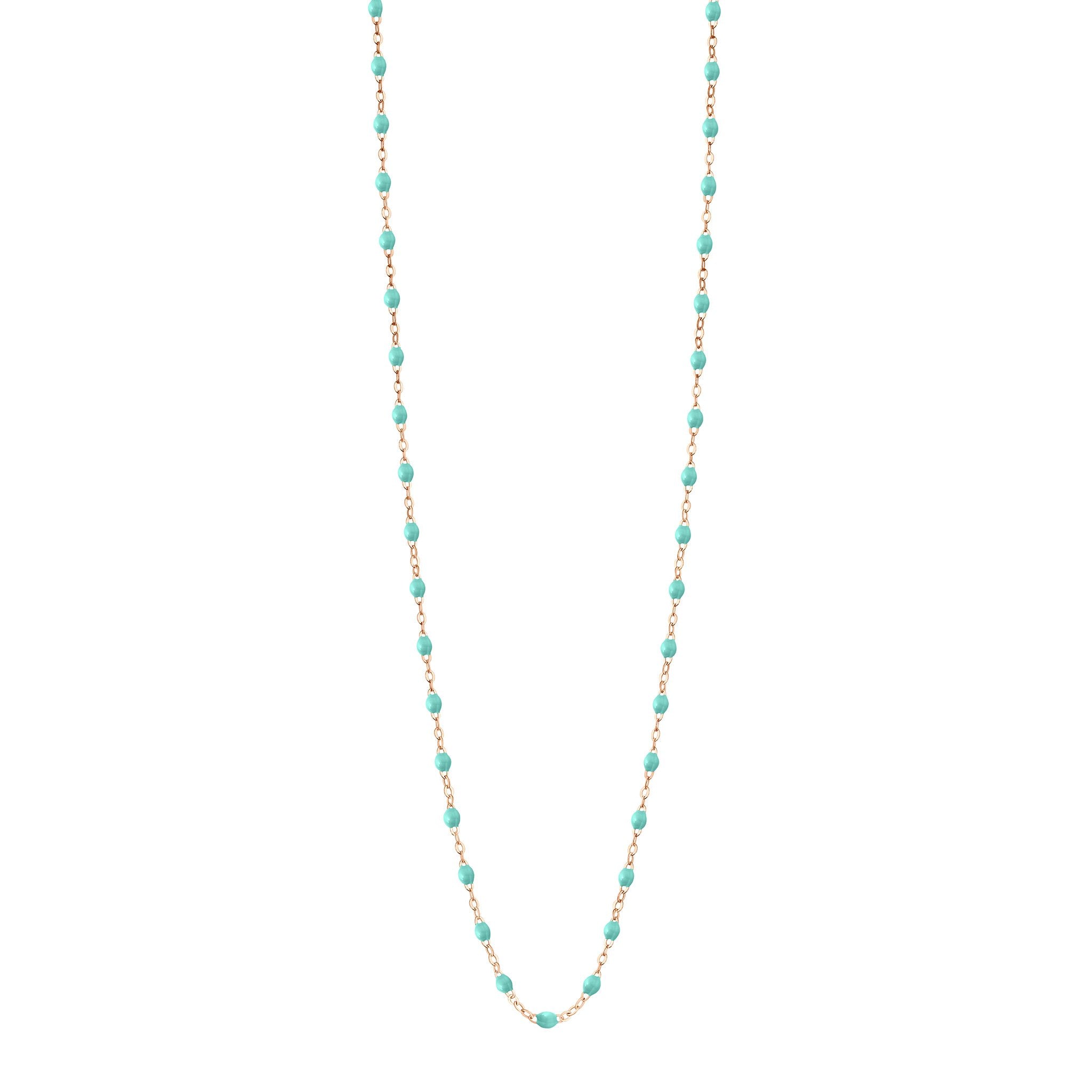 Gigi Clozeau - Sautoir vert d'eau Classique Gigi, or rose, 60 cm