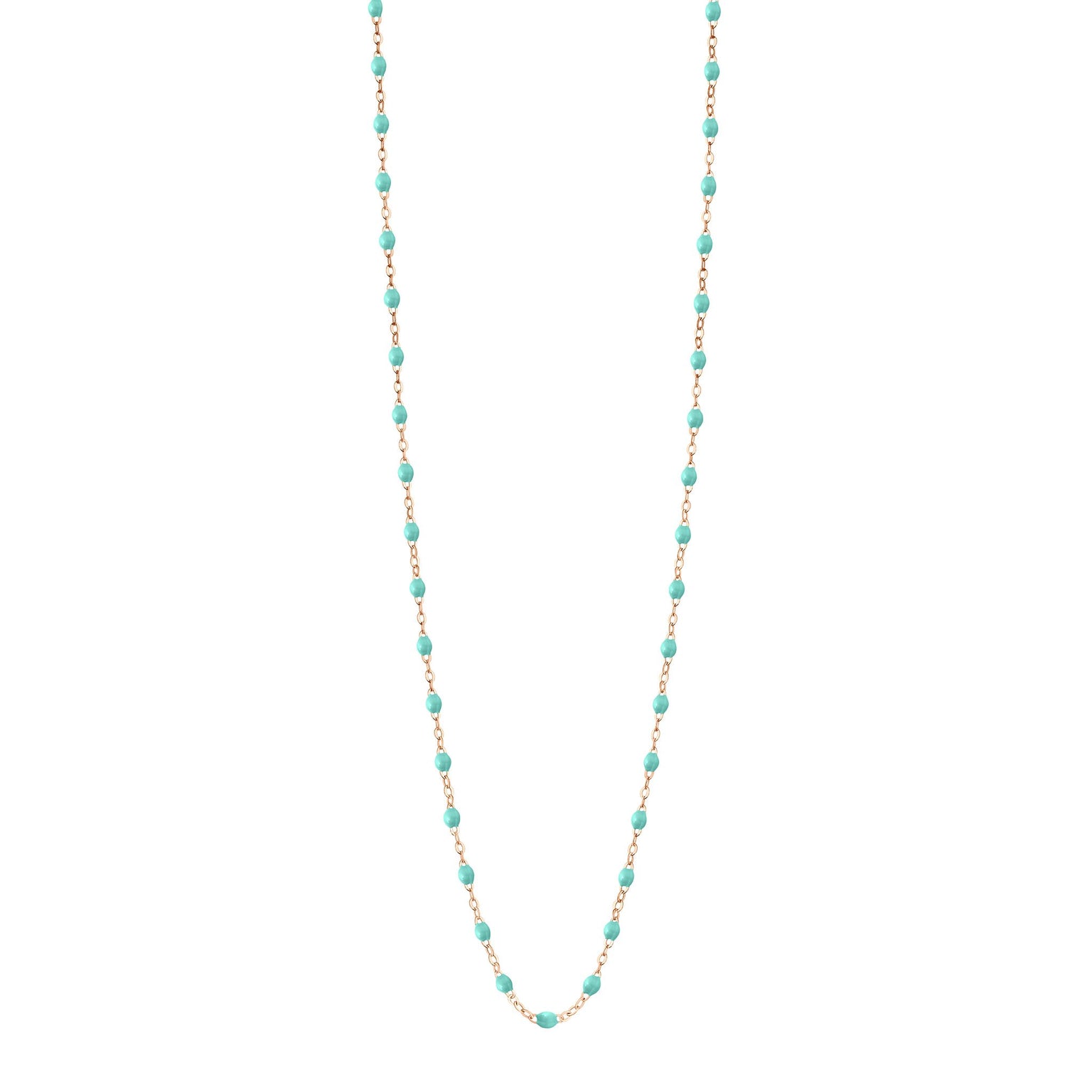 Gigi Clozeau - Sautoir vert d'eau Classique Gigi, or rose, 60 cm