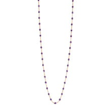Gigi Clozeau - Sautoir violet Classique Gigi, or rose, 60 cm