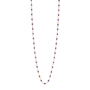 Gigi Clozeau - Sautoir violet Classique Gigi, or rose, 60 cm