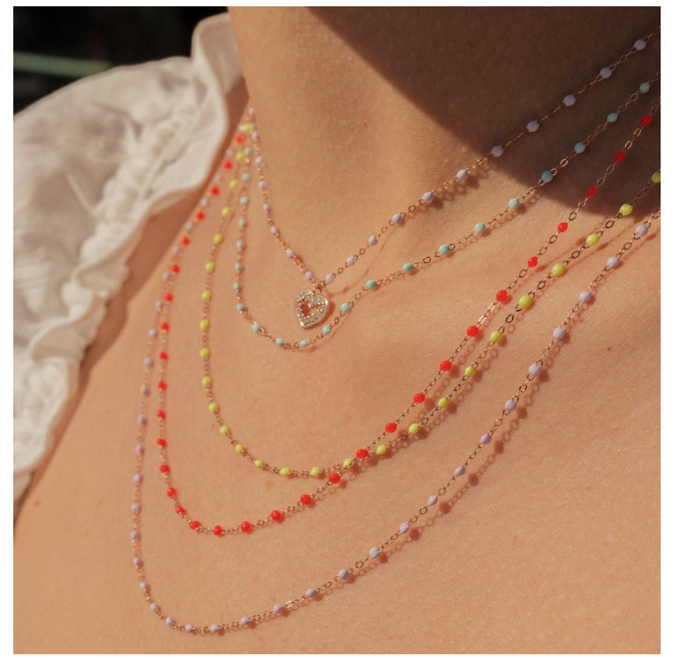 Gigi Clozeau - Collier jade Classique Gigi, or rose, 42 cm