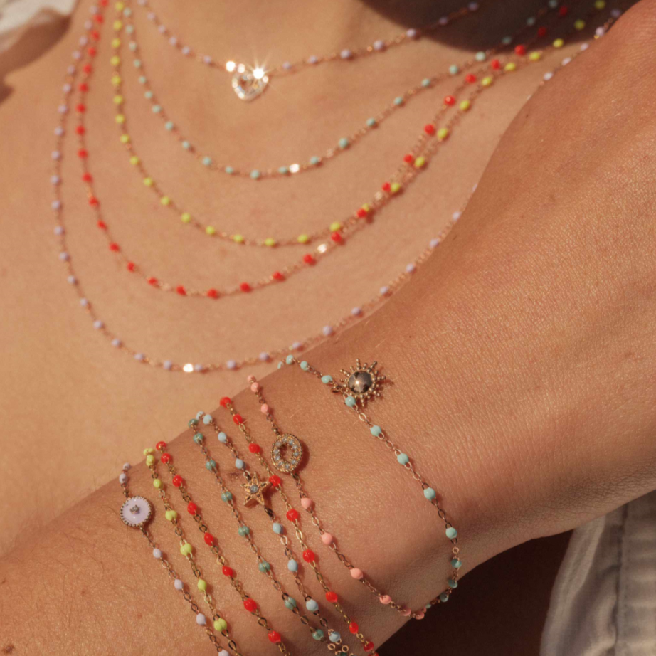 Gigi Clozeau - Bracelet corail Classique Gigi, or rose, 15 cm