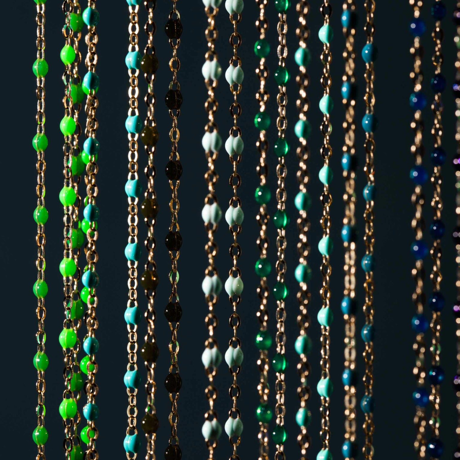 Gigi Clozeau - Sautoir émeraude Classique Gigi, or rose, 60 cm