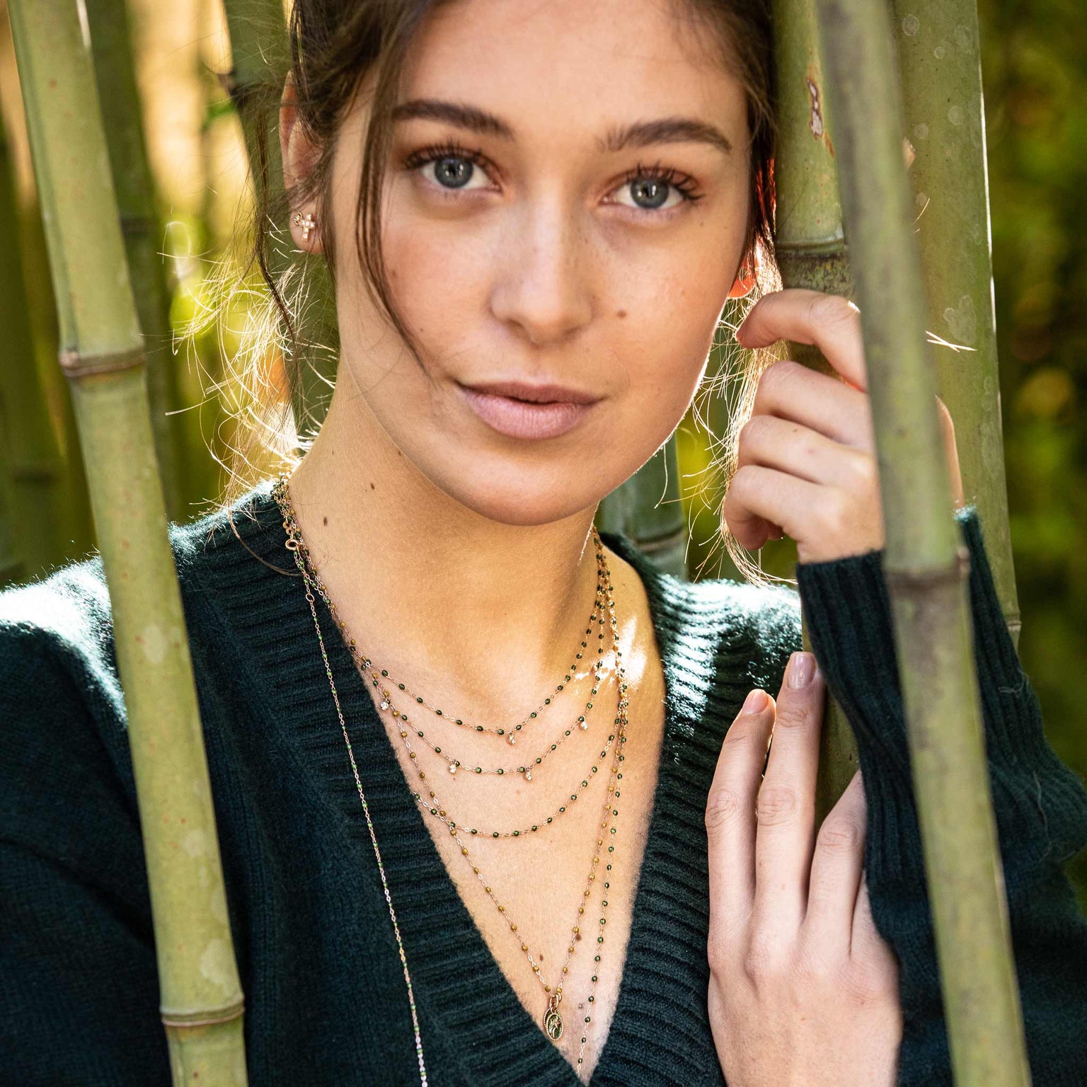 gig clozeau - Collier scarabée Gigi Suprême, or jaune, 1 diamant, 42 cm